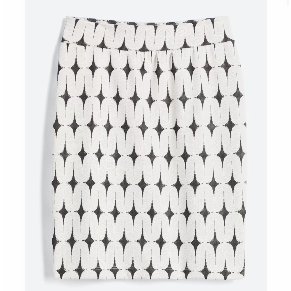 Renee C. Dark Brown/Off-White Geometric Pencil Skirt